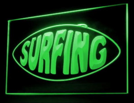 Surfing Tides Beach Shop LED Neon Sign